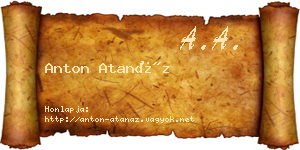 Anton Atanáz névjegykártya